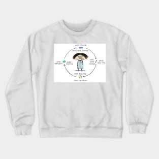 Medicinal Cures and Causes | Medication Side Effects Cartoon Crewneck Sweatshirt